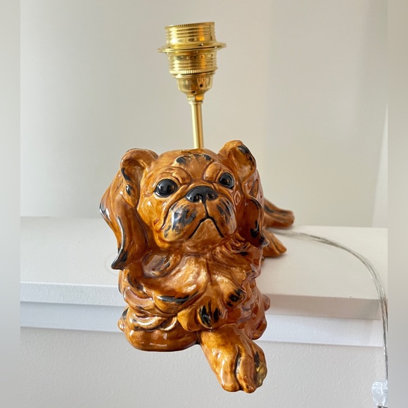 Brown Ceramic Dog Lamp - Picture 3 of 6